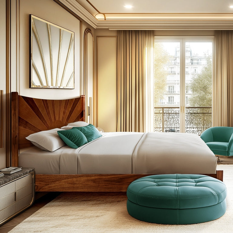 Sunset Solid Wood Bed Frame With Headboard