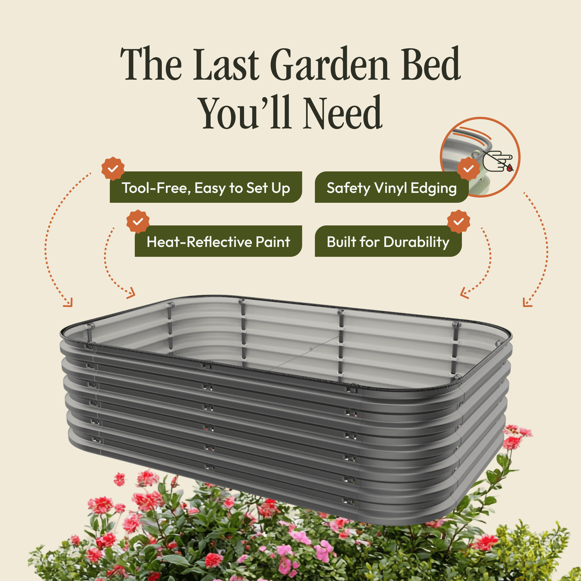 Gro-Rite "No Tools Needed" Premium Metal Raised Garden Bed Kit
