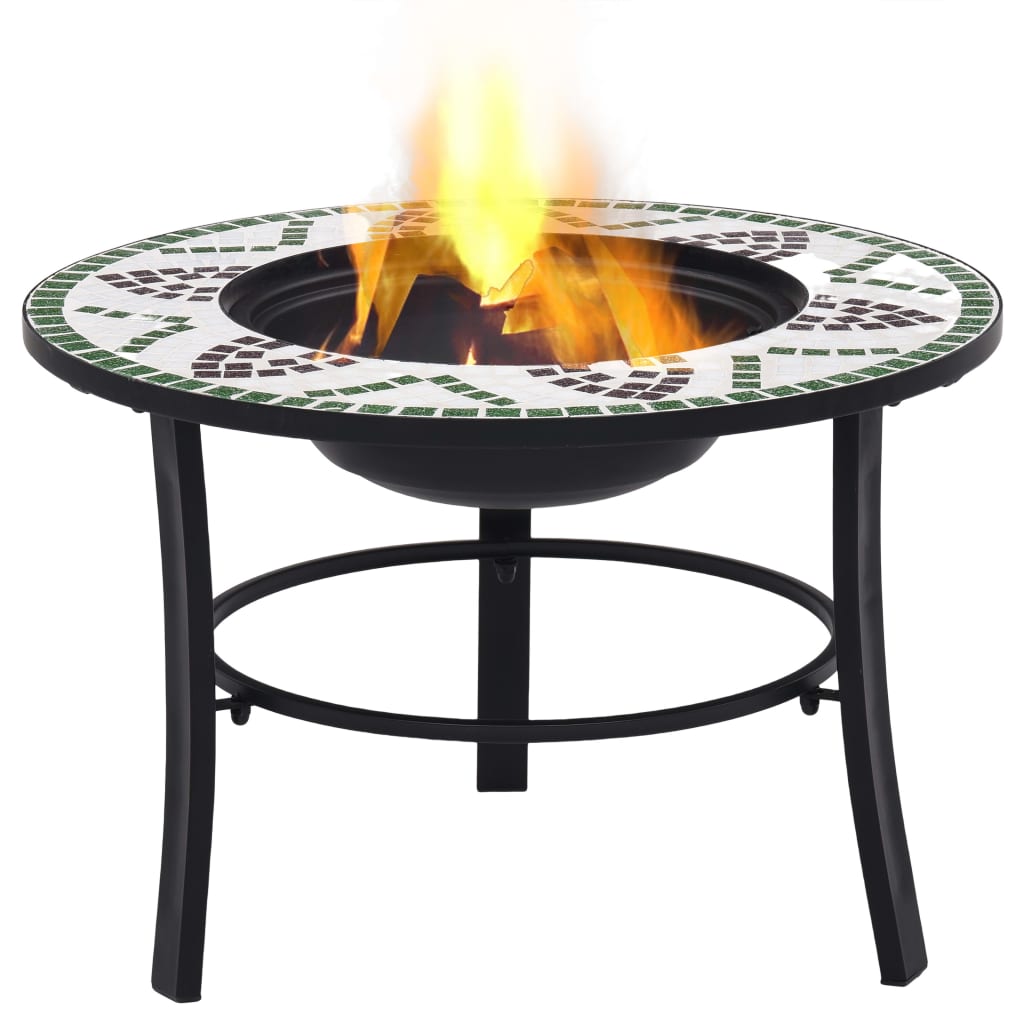 NNEVL Mosaic Fire Pit Green 68cm Ceramic