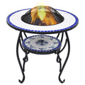 NNEVL Mosaic Fire Pit Table Blue and White 68 cm Ceramic