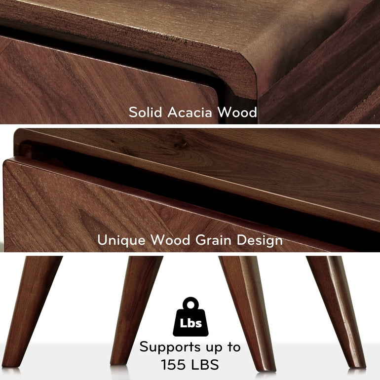 Laden Handcrafted Solid Wood Nightstand