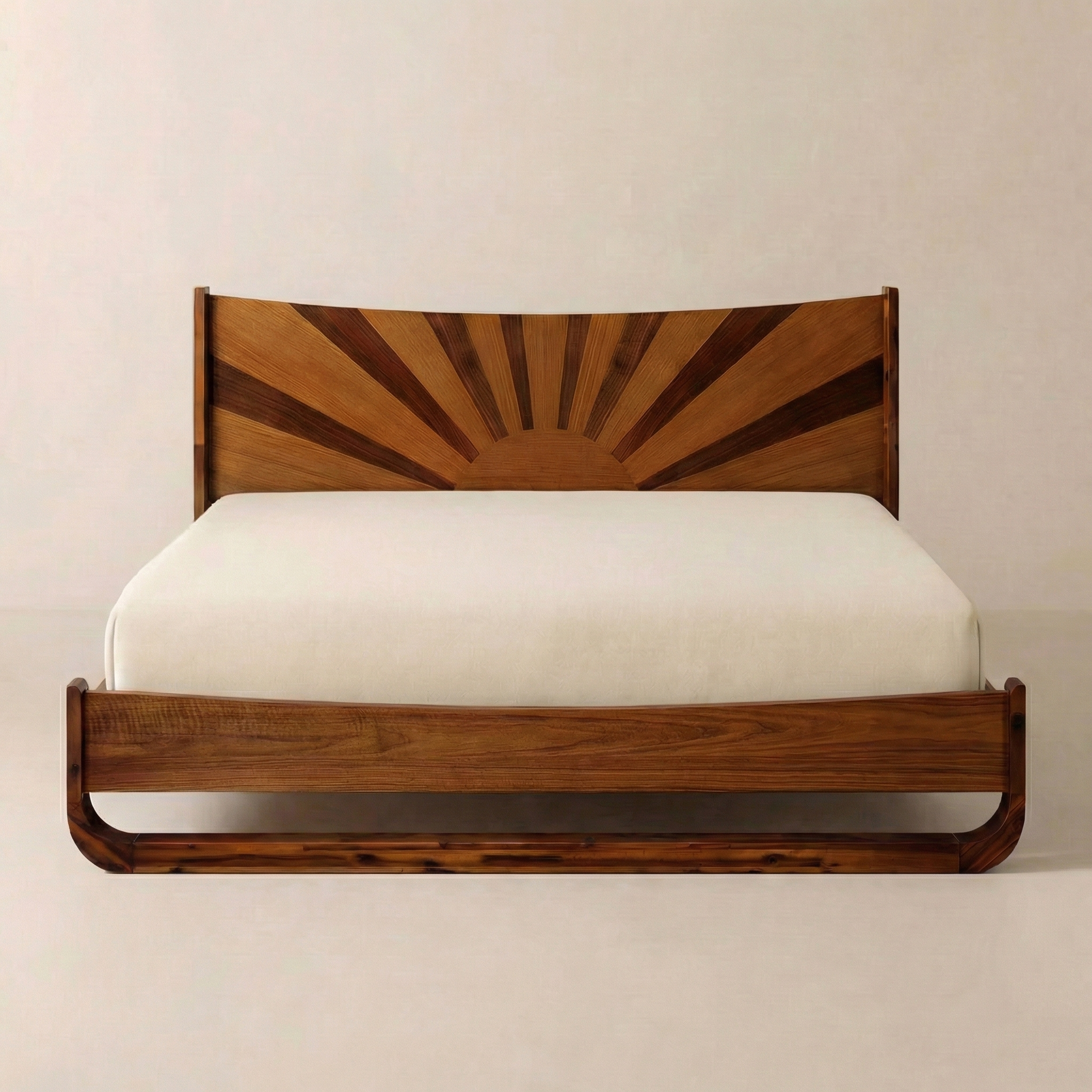Sunset Solid Wood Bed Frame With Headboard